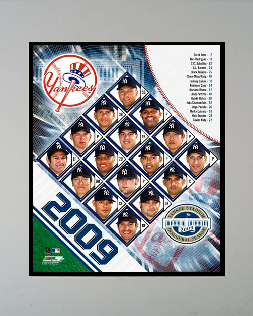 2009 New York Yankees Team Photograph in a 11 x 14 Matted