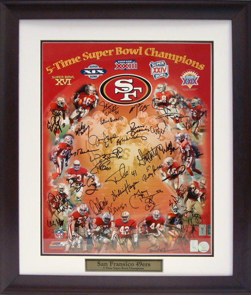 San Francisco 49ers 5-Time Super Bowl Champions 24'' x 34'' Magnetic Framed  Poster
