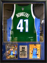 dirk nowitzki framed jersey